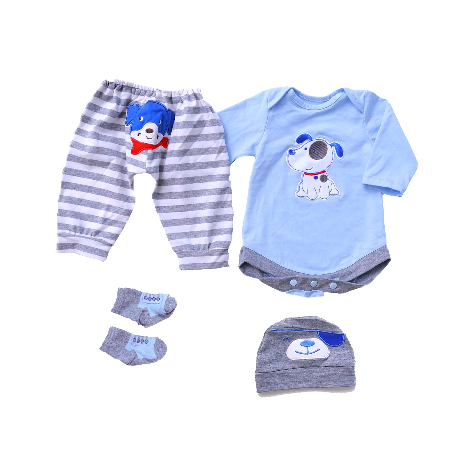 ZIYIUI Vestiti per Bambole Reborn Quattro Accessori di Vestiti 20-22 pollici Bambole Reborn Vestiti Per Ragazzo Blu
