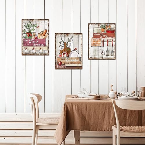 Miniatura 5 de Lienzo decorativo con citas rústicas de cocina, arte de pared, diseño de comida campestre, comida de granja, familia, letrero de amor, impresión de