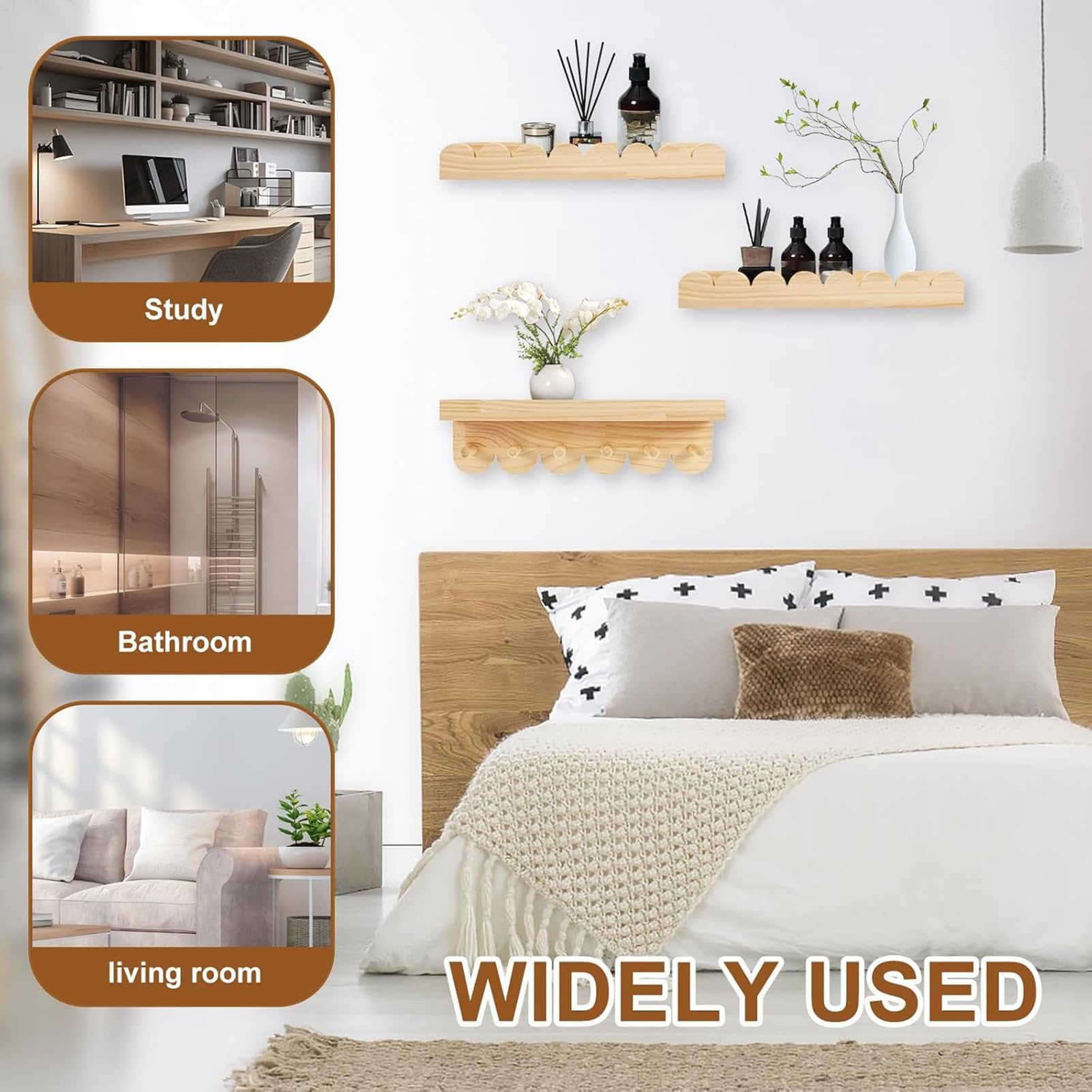Scaffale Per Libri Da Parete Decorazione Salva Spazio Con 3 Pezzi | Scaffali Esposizione Libri Per La Camera Infantile Per Famiglia Bambini Ragazza Interno Casa Studio Scuola