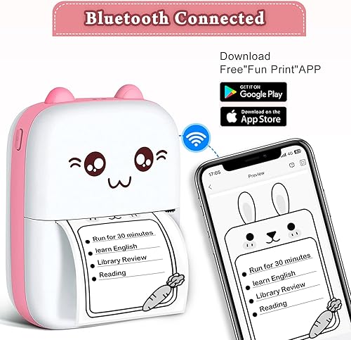 Miniatura 4 de Mini impresora portátil impresora térmica de bolsillo con 7 rollos de papel impresora inteligente inalámbrica Bluetooth para foto foto oficina