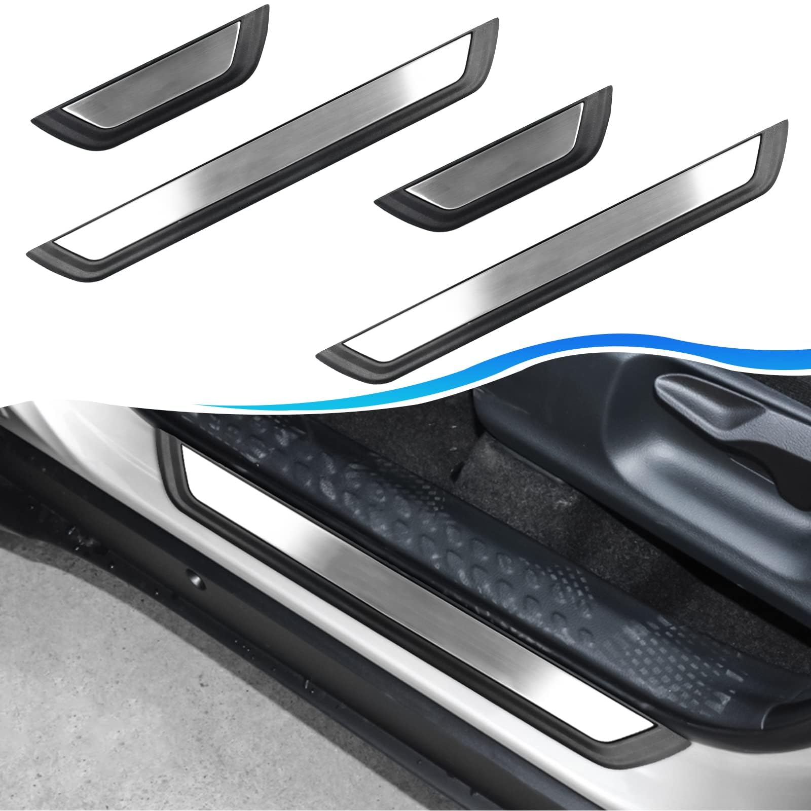 4PCS Stainless Car Door Sill Plate For Toyota Coro... - Vicedeal
