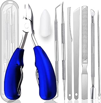 10-Pack Ingrown Toenail Tools Stainless Steel Foot Nail Tools, Heavy Duty Sharp Toenail Clippers, Clippers Set for Thick Nails and Ingrown Toenail(Blue)