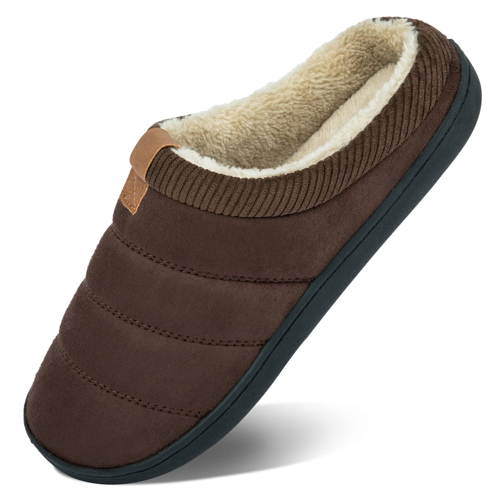 YESMOLA House Slippers for Men Memory Foam Indoor Slippers With Fuzzy Lining Bedroom Slip on
