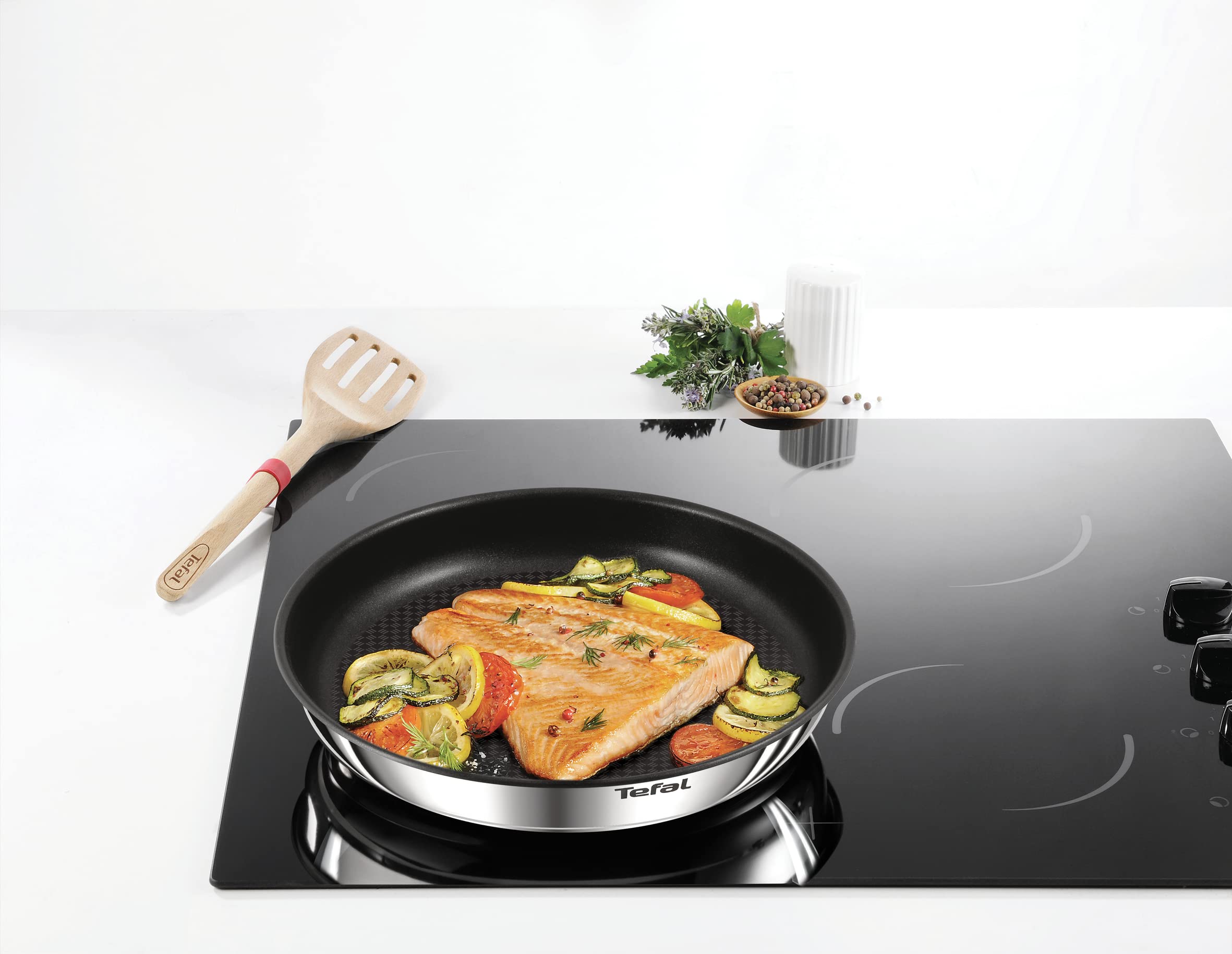 Tefal Ingenio Emotion Induktions-Bratpfannen-Set, antihaftbeschichtet, Edelstahl, 4-teilig, L897S474