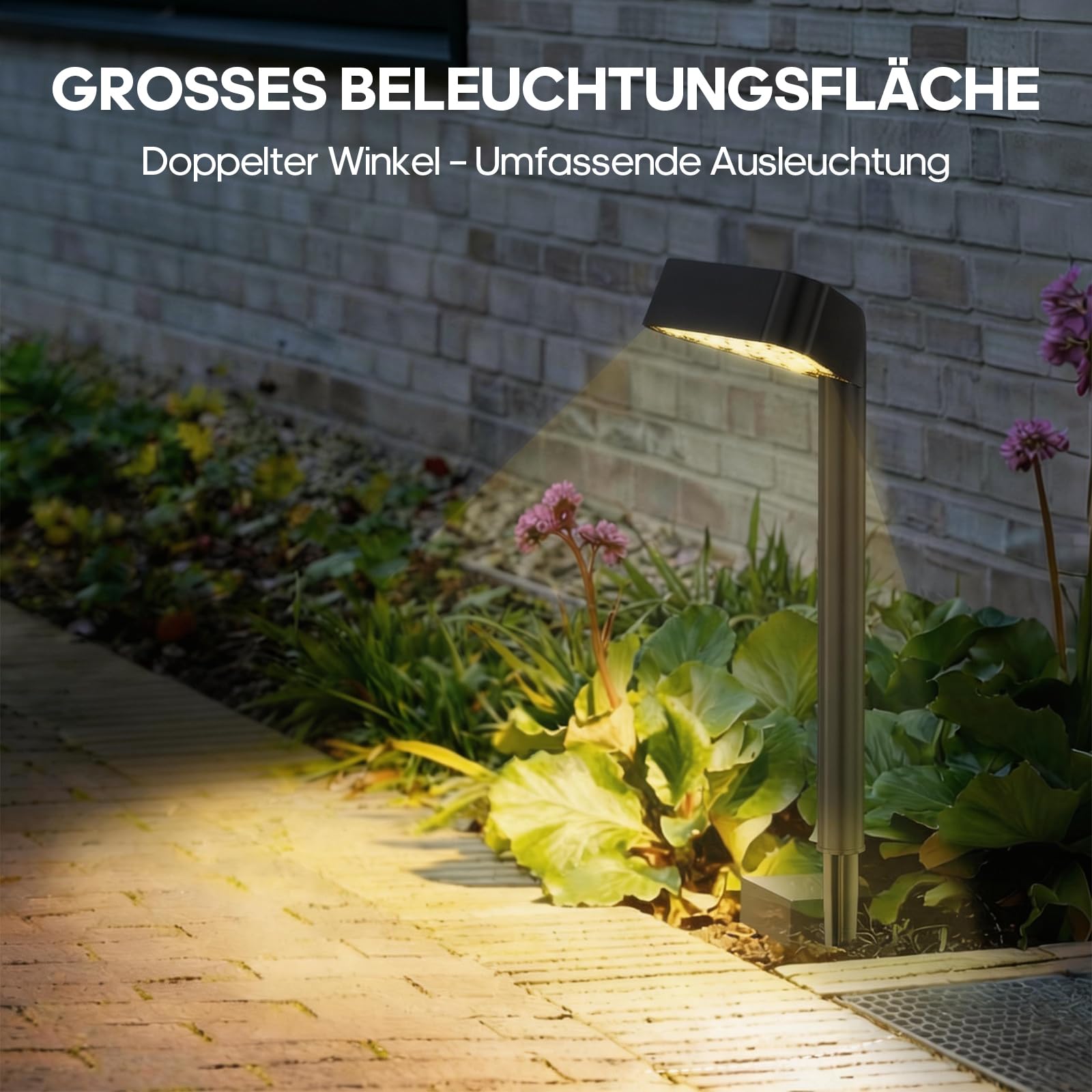 Solarlampen für Außen Garten, 8X15 LEDs Hell Gartenleuchten Solar | 12-14H Lange Laufzeit & Auto On/Off, Moderne Solarleuchten Garten Winterfest für Rasen, Terrasse, Hof, Gehweg, Garten Deko