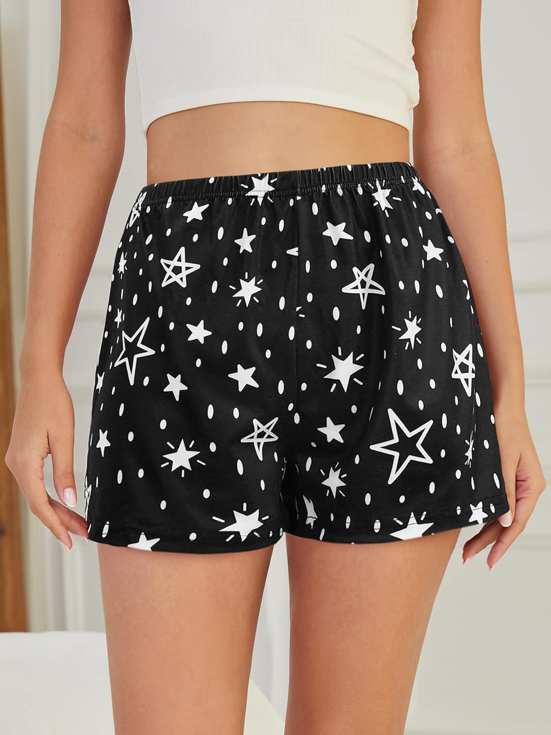 YIJIU 3 Pack Women Pajama Shorts Comfy Lounge Bottoms Soft Elastic Waist Cute Print Pj Shorts - Image 3