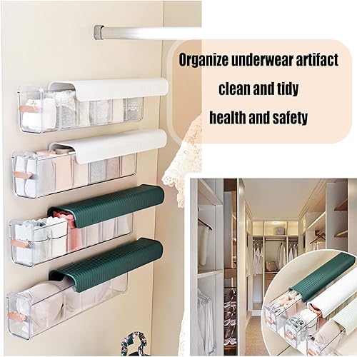 Miniatura 3 de FETNHU Caja de almacenamiento multifuncional sin perforaciones, 2023 cajas de almacenamiento de cajones de plástico colgantes con tapas, organizador