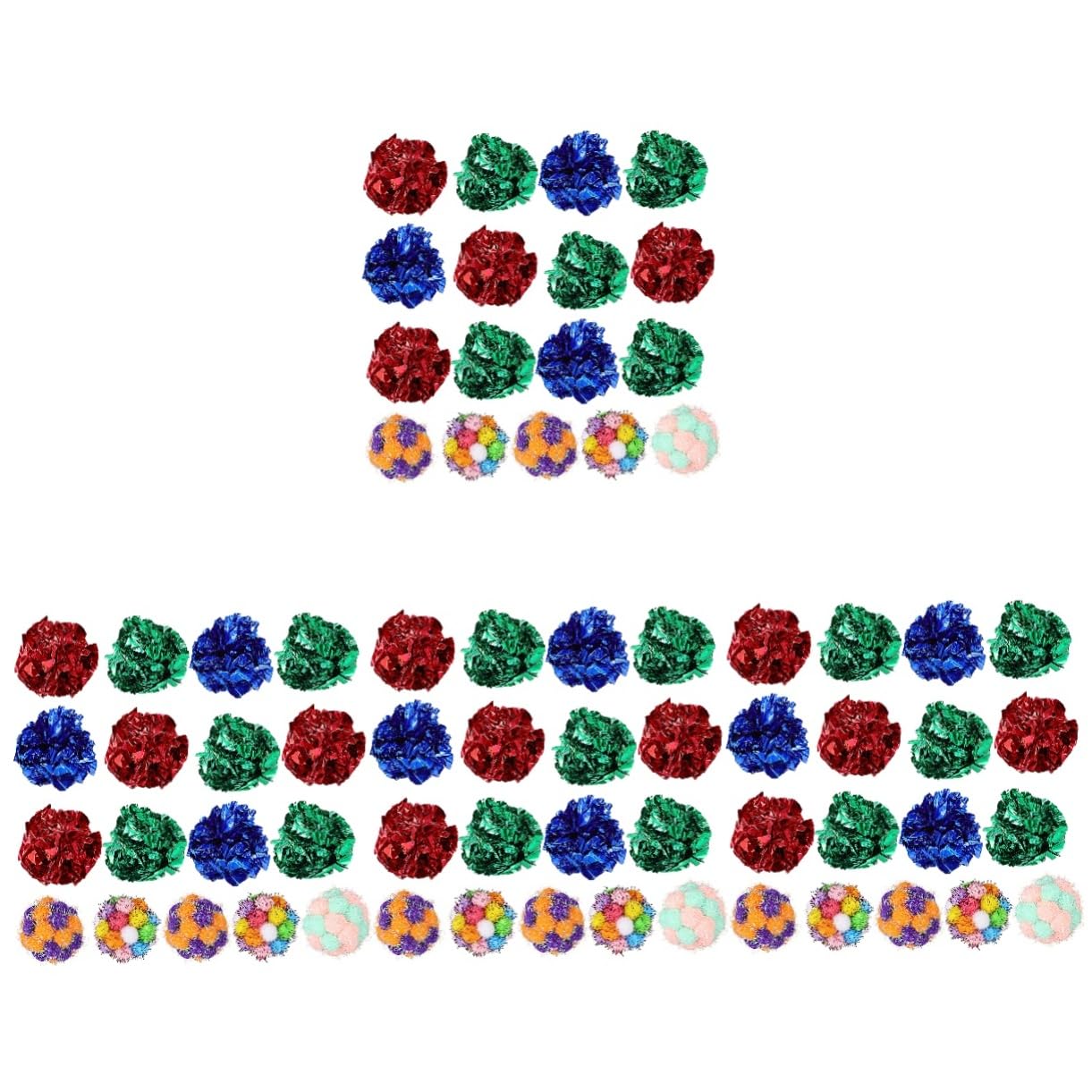 SUPVOX 100piezas Interactivas De Gato De Bolas De Crinkle Coloridas con De Felpa para Diversión Interiores Juguetes para Gatos y Gatitos Estimula El Ejercicio y Combate El Aburrimiento