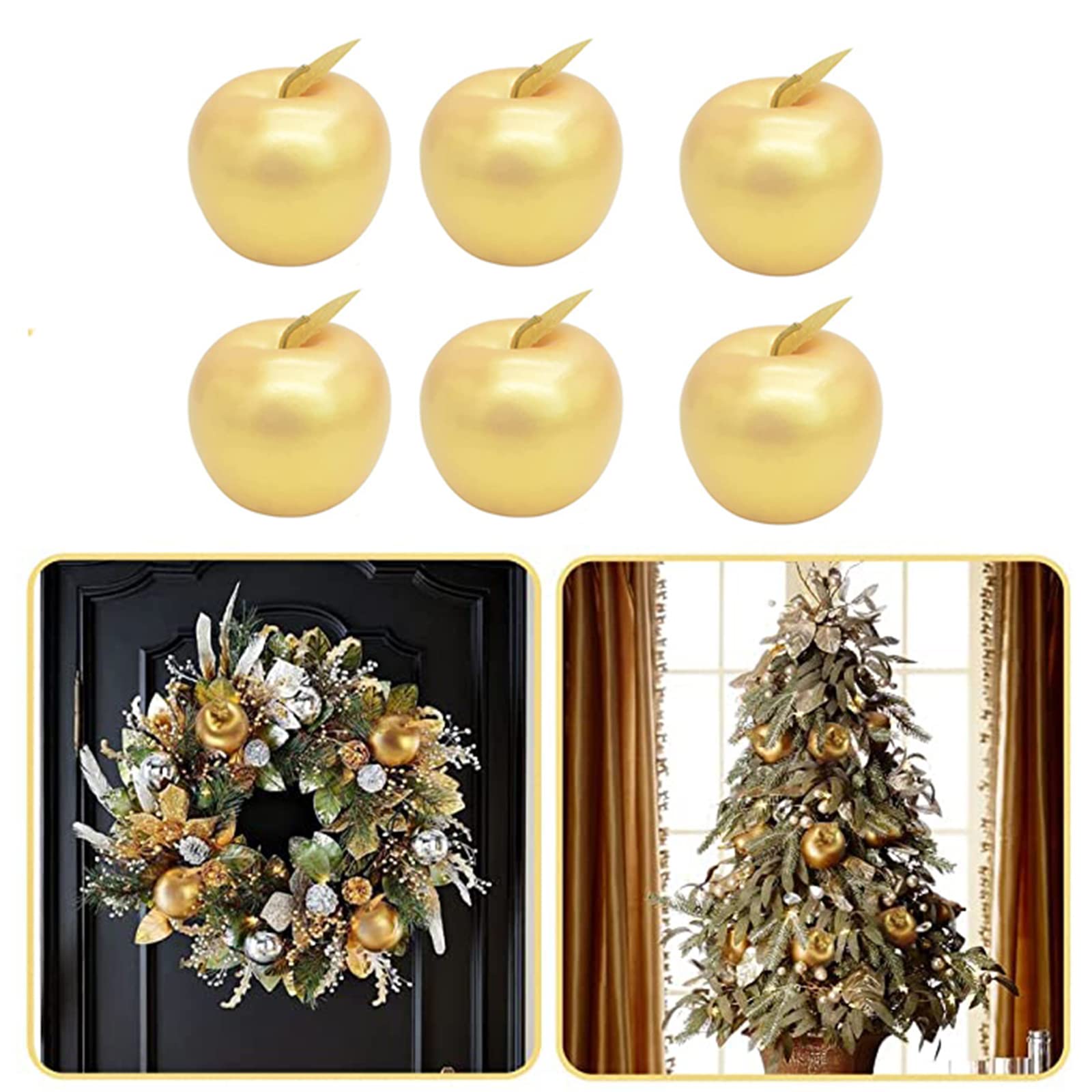 Amazon.co.jp: 金 りんご 金色フルーツ 家 クリスマス 装飾 フェイク