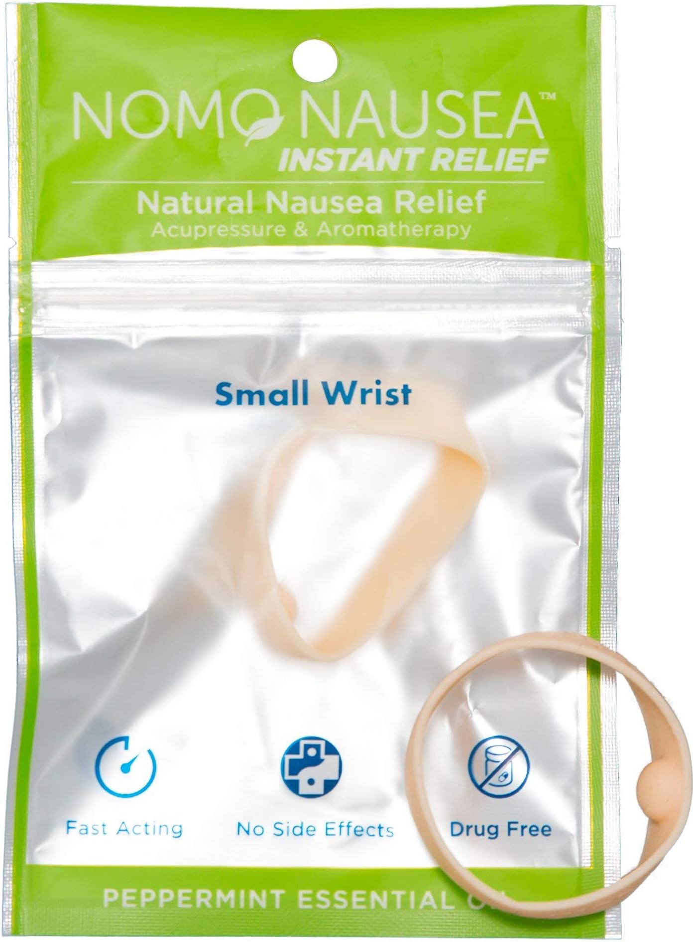 Instant Relief Small Tan Aromatherapy Anti-Nausea Bands with Acupressure