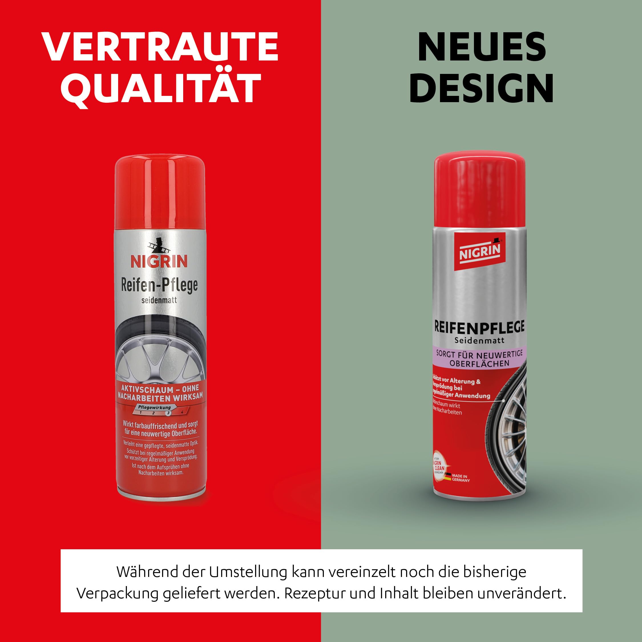 NIGRIN Reifenpflege Schaum-Reiniger, 500 ml, schützt Autoreifen vor UV-Strahlen, Schmutz und Salz… – Ansicht 2