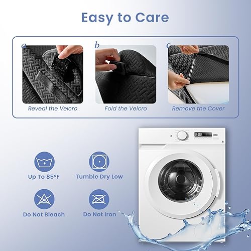 Miniatura 7 de Sasttie Almohada de cuña para después de la cirugía, almohada de cuña ajustable con cojín de espuma viscoelástica para el cuello, para reflujo