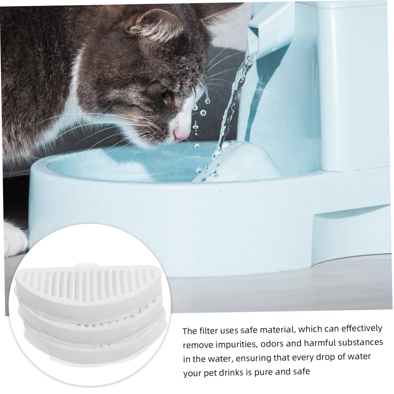 INOOMP 5juegos Filtros De Reemplazo para Bebedero De Agua De Gato Compatibles Filtración Mejorada y Fácil Instalación Promueve La Hidratación De Mascotas