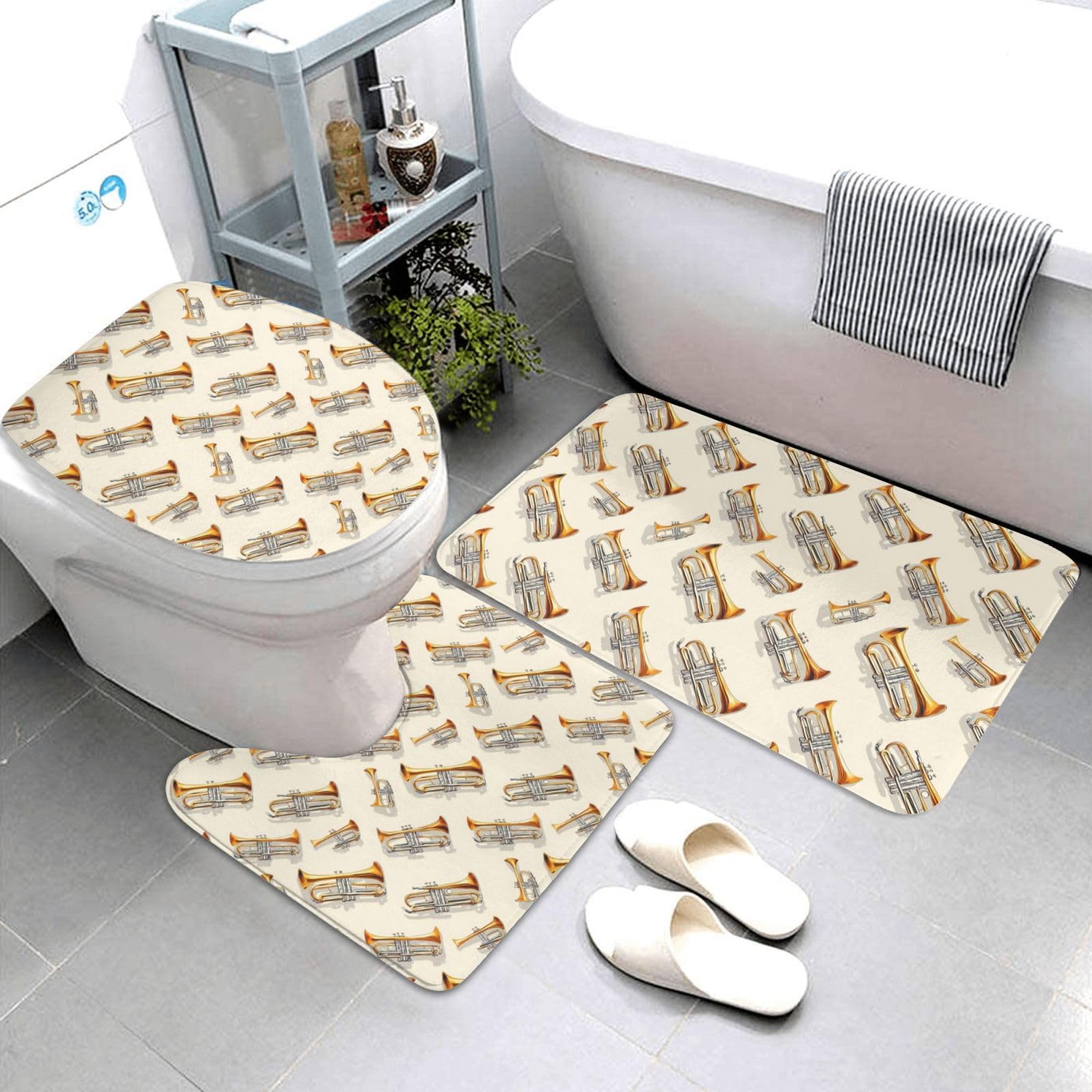 Tapis de douche doux pour sortie de bain confortable lot de 3 pièces