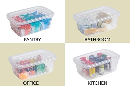 Miniatura 6 de Rubbermaid Cleverstore - Recipientes de plástico apilables de 6 cuartos de galón con tapas duraderas, organización visible, ideal para decoraciones