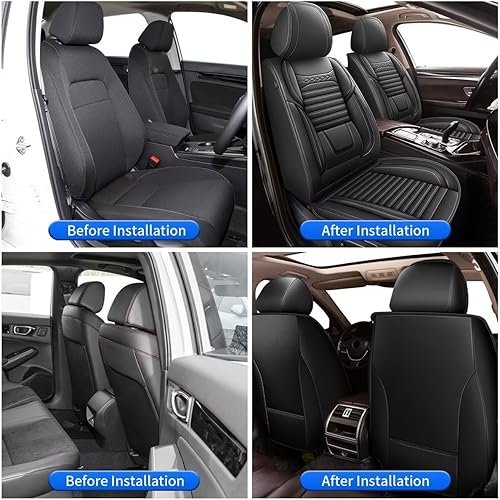Miniatura 6 de Fundas de asiento para Mazda CX-5 2013-2023 2024 2025 2 fundas de asiento delantero de automóvil impermeables de piel sintética (2 asientos, negro)