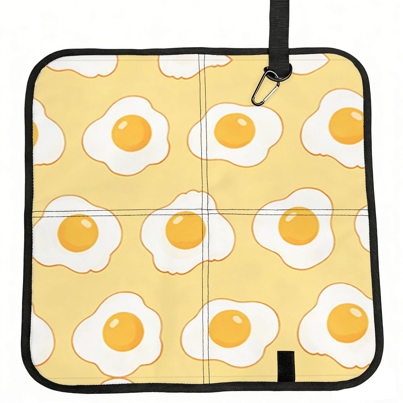 DUYIOKH Sunny Eggs Print Foldable Portable Seat Cushion for World Cup Games, Camping and Outdoor Activities