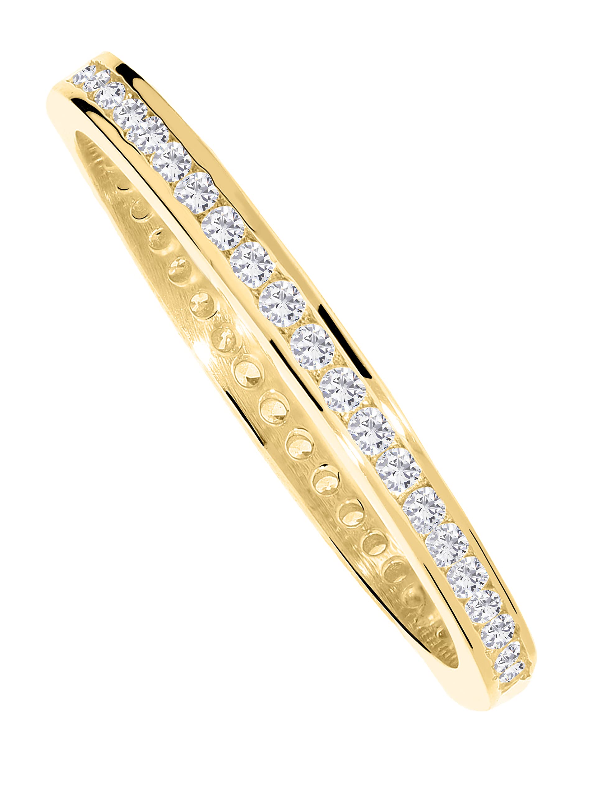 My Gold Damen Goldring Gold 333 Mit Zirkonia Echtes Gelbgold (8 Karat) Zart 3mm Damenringe Ewigkeitsring Cora MOD-07950