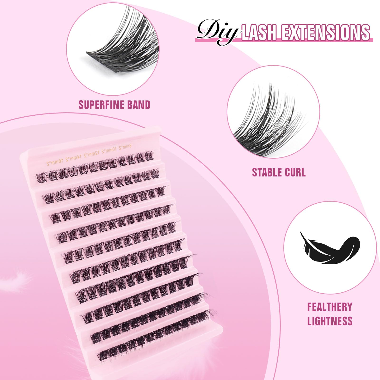 Sixstarhair Lashes Individual Cluster D Curl 120pcs Fluffy Cluster Lashes 8-16mm Natural Look Diy Eyelashes Individual Cluster Eyelash Extensions - Image 4