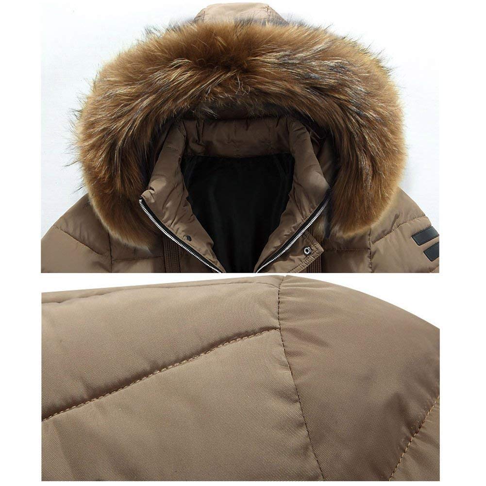 Męska ciepła kurtka zimowa z płaszczem zimowym, modna parka, moda męska, pogrubiony futrzany kaptur, kurtka pikowana, płaszcz męski kurtka z kapturem, kurtka outdoorowa, płaszcz męski Nner, wojskowa zieleń, S