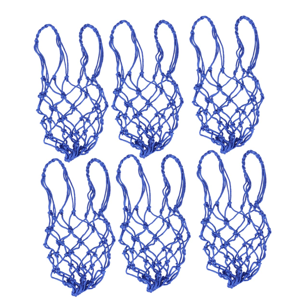 GOOHOCHY 6pcs Blue Nylon Drawstring Bag Ball Basketball Drawstring Mesh Bag Basketball Net