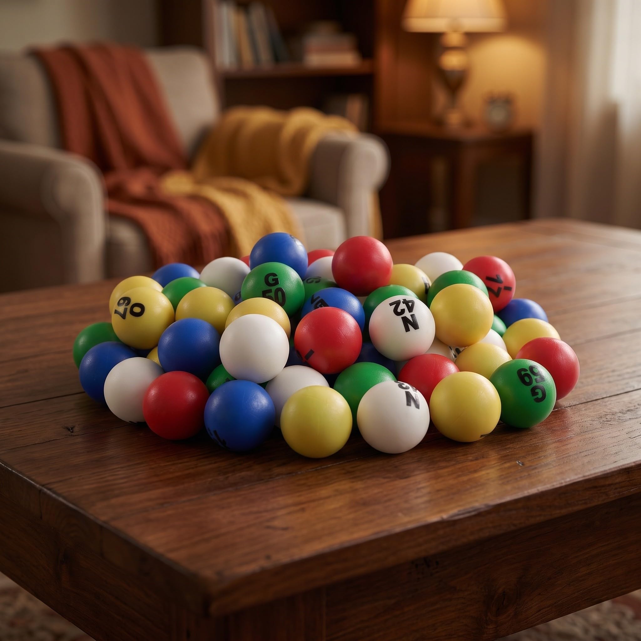 Gatuida 75 Bolas de Bingo con números: 1-75 Bolas de Bingo de Colores