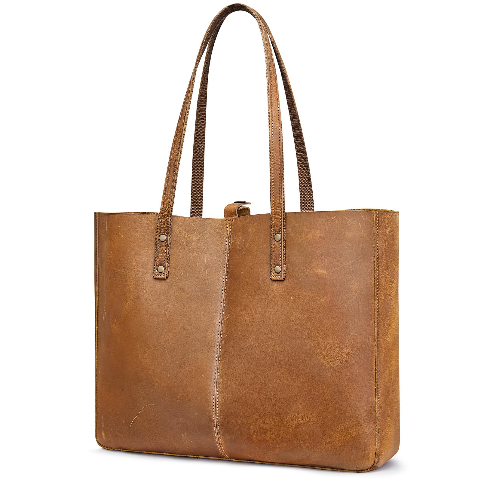 S-ZONE Bolso de Mujer Vintage Crazy Horse Cuero Bolso de Compras Grande Bolso de Hombro Bolso de Trabajo Bolso de Citas