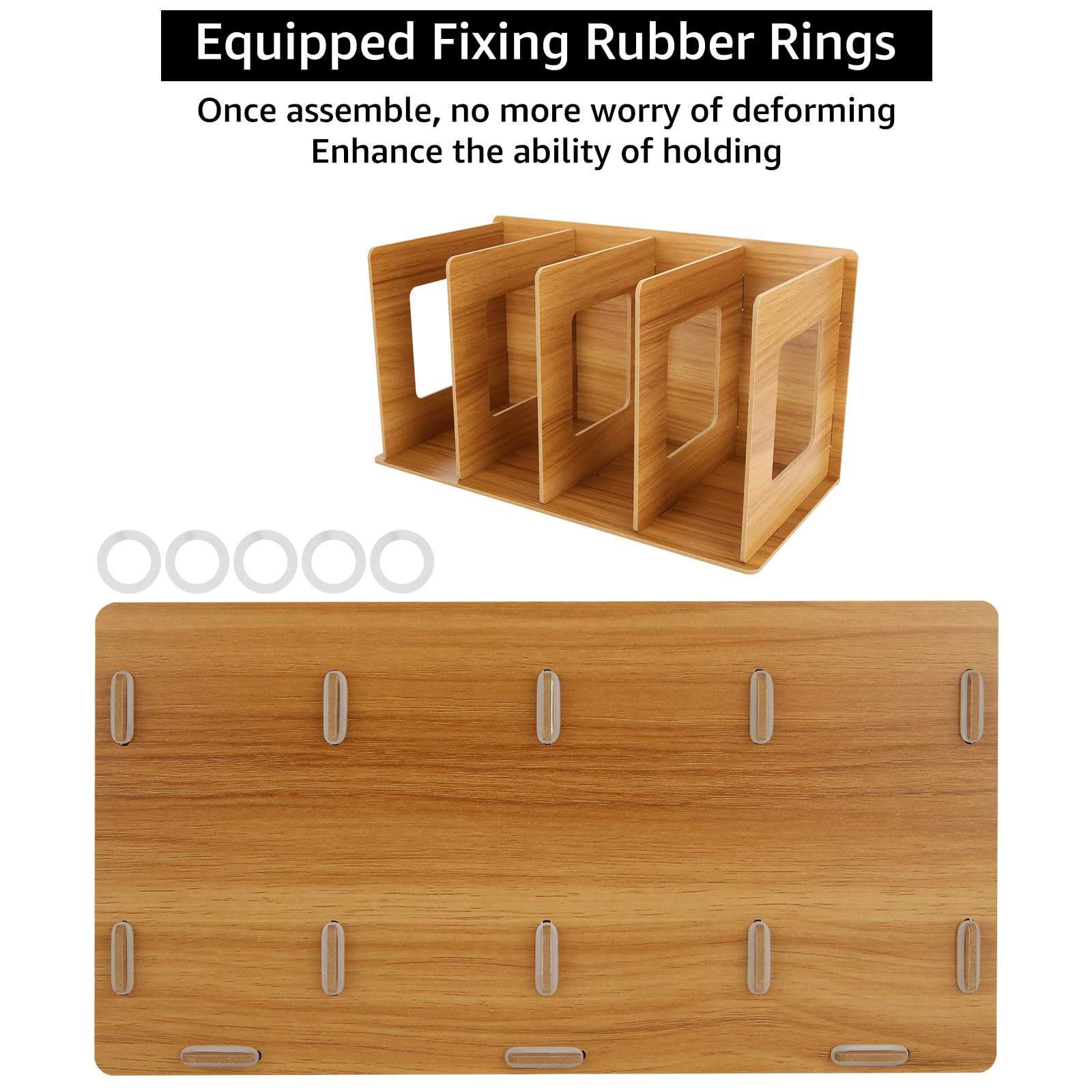 4 estantes de madera para CD, 30 x 17 x 15 cm, estante de CD de escritorio con 4 secciones, estantes de almacenamiento de discos LP fáciles de montar, estantes de almacenamiento de CD de madera