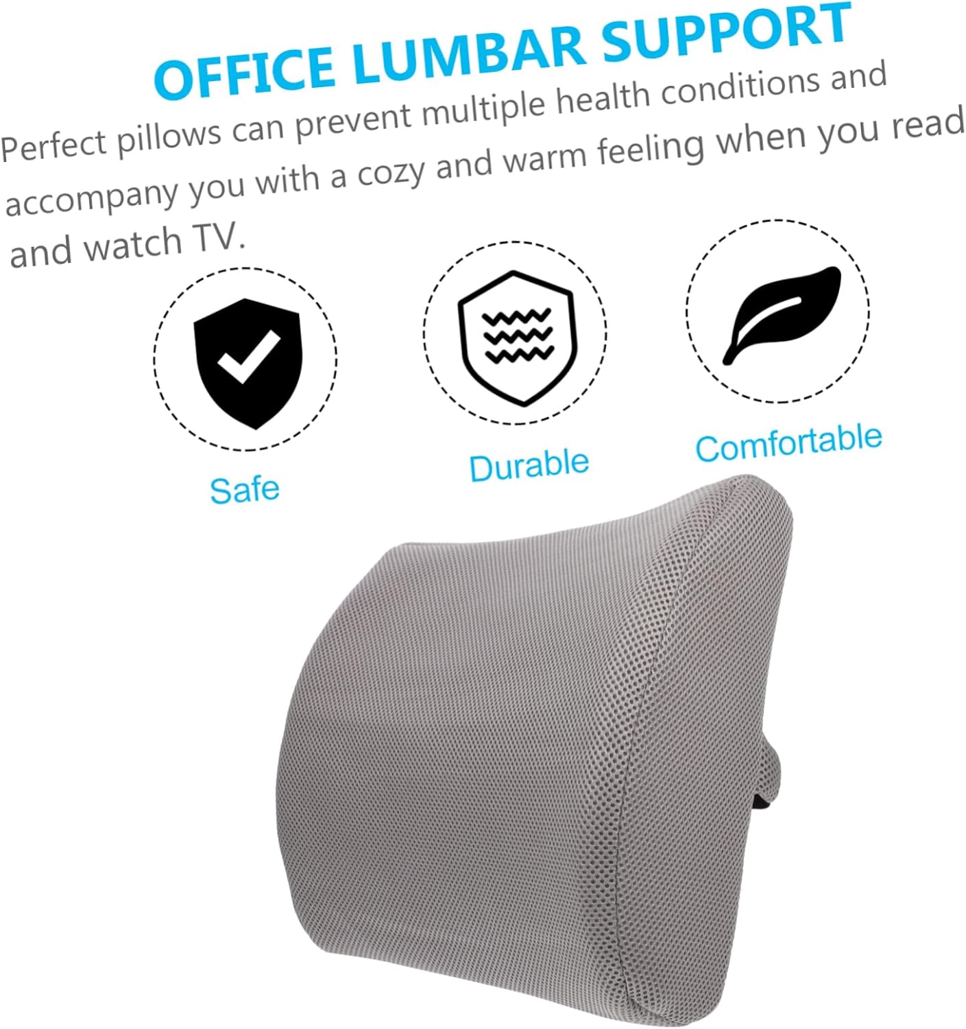 Luxshiny 1Pc Memory Car Lumbar Support Pillow Ergonomic Lower Back Cushion for Office Vehicle Use Comfortable Waist Pillow Grey Standard