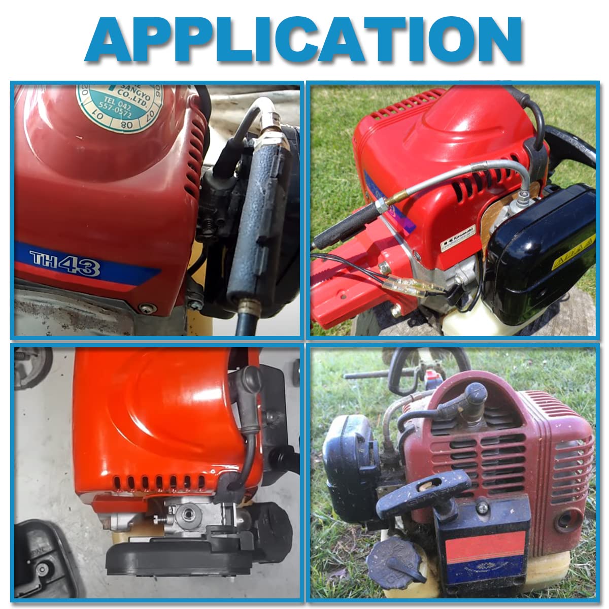ZAMDOE Kit de carburateur pour Kawasaki Th43 Th48 Moteur Tondeuse à Gazon Outil de Jardinage extérieur, avec Joint de Ligne de Carburant Bougie d'allumage pièces de Moteur