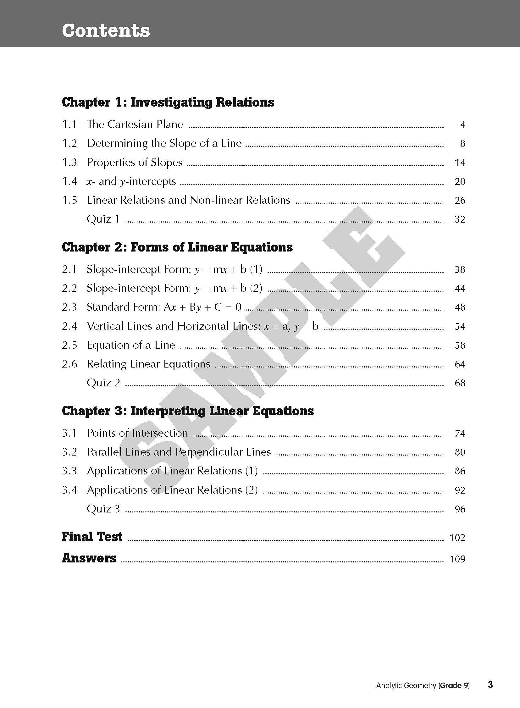 MathSmart Grade 9 - Analytic Geometry