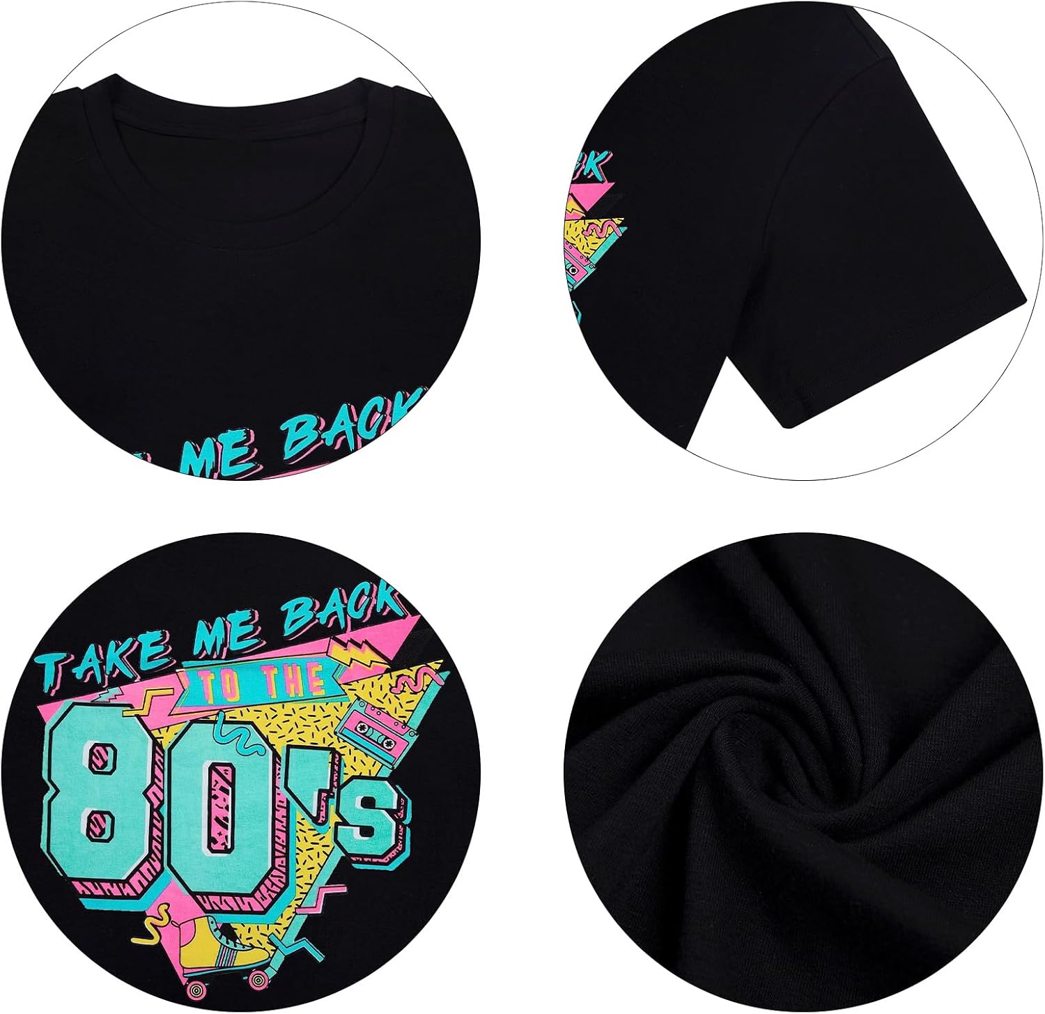90s Outfit for Women Take Me Back to The 90's Shirt Vintage Neon Crew Neck Tops Tee for Birthday Party Gift - Image 6