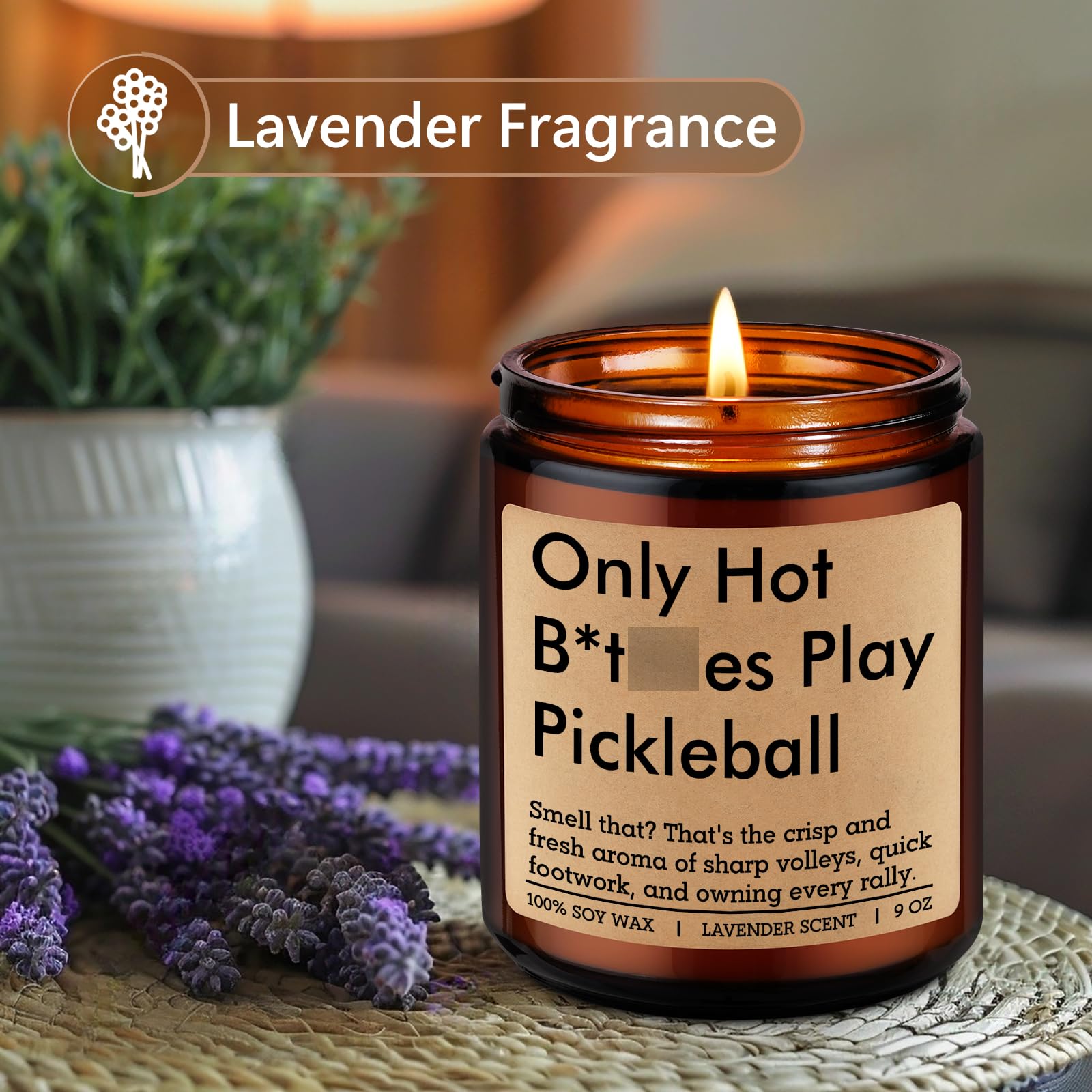 LEADO Candle - Gifts for Pickleball Lovers, Players, Pickleball Gifts for Men, Women - Cool Fathers Day, Birthday Present for Pickle Ball Dad, Mom, Friend, Husband, Wife - Pickle Ball Accessories