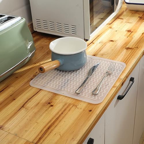 Miniatura 833 de Tapete de silicona para secado de platos para múltiples usos, fácil de limpiar, ecológico, resistente al calor, tapete de silicona para encimera