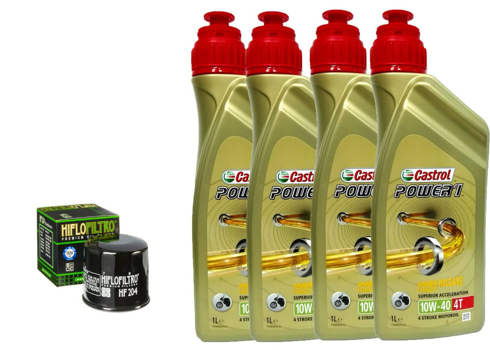 Kit tagliando 4L Power 1 POWER1 10W40 filtro olio HifloFiltro HF204 HF 204