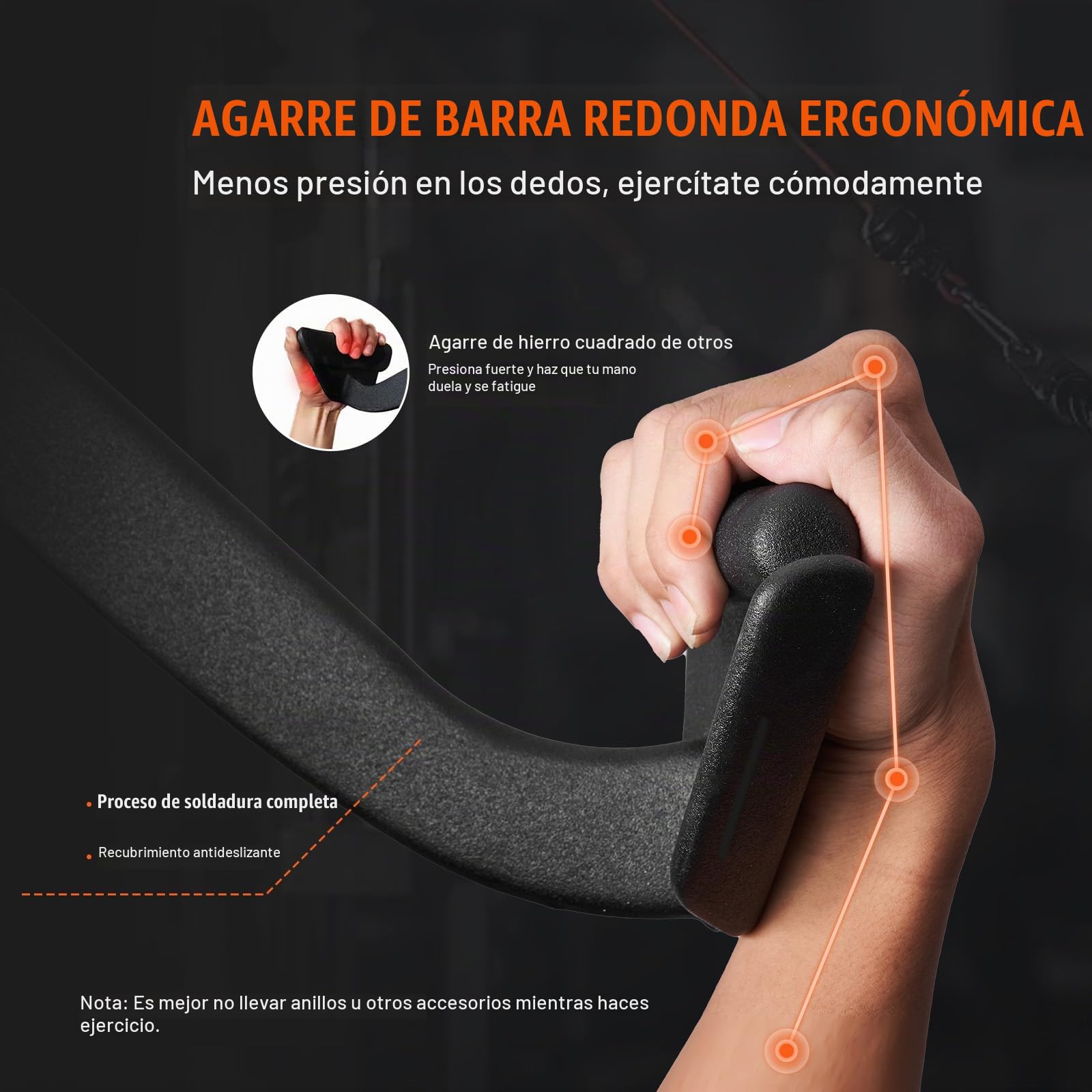 VEVOR Barras Extraíbles para Máquina de Cable 60,5x14x17 cm Barra de Tracción para Tríceps Mango Recubierto de Goma para Entrenamiento de Fuerza de Espalda Barra en V Barra en T para Gimnasio