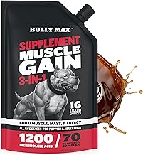 Bully Max 3-in-1 Liquid Dog Muscle Builder for Puppy and Adult Dogs - Dog Vitamins & Supplements for Performance, Energy, Recovery, Immune Support, Skin, Coat Health - Canine Supplement for All Breeds