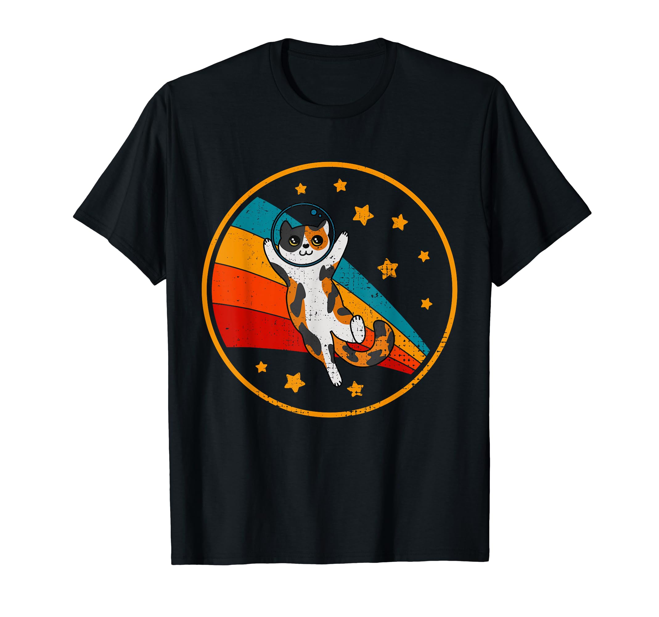 CreatureChoiceCute Vintage Calico Cat Retro Space Cat T-Shirt