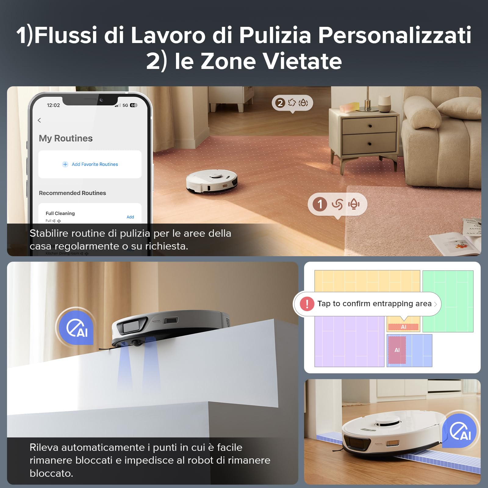 roborock S7 Max Ultra Robot Aspirapolvere con Base Autosvuotante/Autolavante/Autoasciugante/Autorigenerante/Autopulente (5500 Pa, Prevenzione Attiva Degli Ostacoli, App/Controllo Vocale)