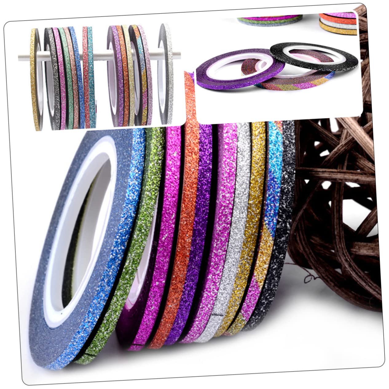 Healeved 120piezas Cinta Adhesiva Para Decoración De Uñas De Tiras De Diseño Para Uso Profesional y Personal Alta Adhesión y Material Seguro Para Decoraciones De Manicura Casa