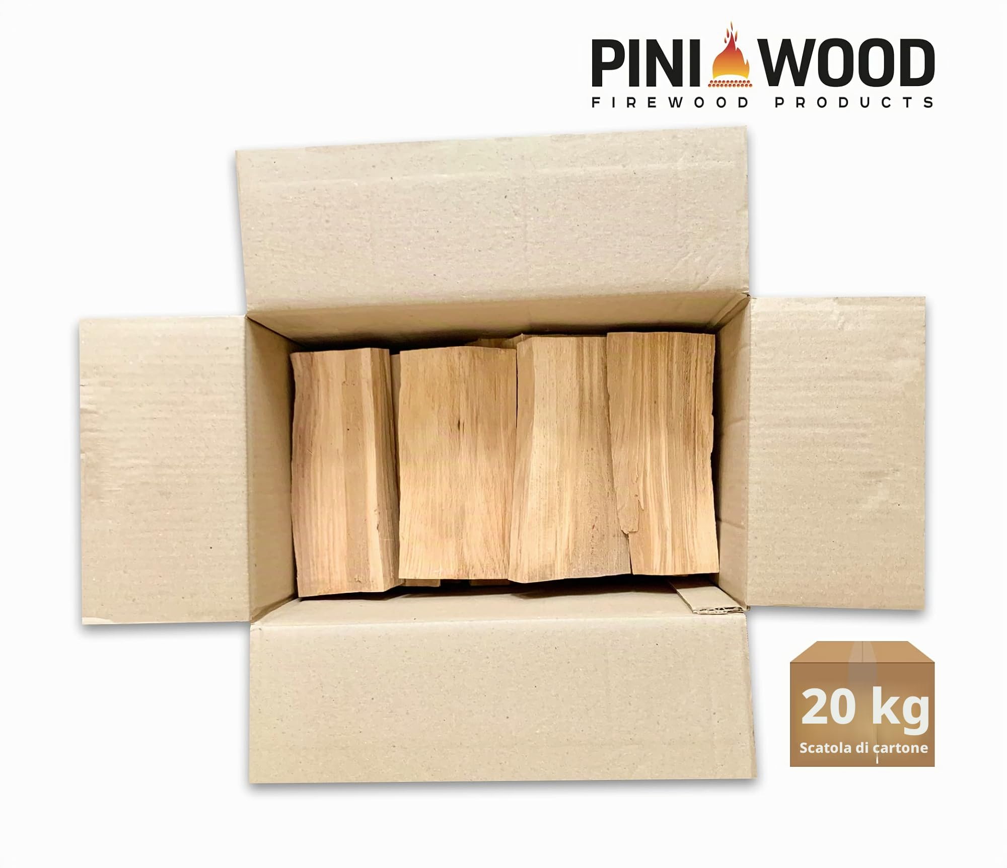 PINI Legno per barbecue senza corteccia, di faggio, 20 kg, 30-33 cm, per forno per pizza, barbecue e camino, braciere