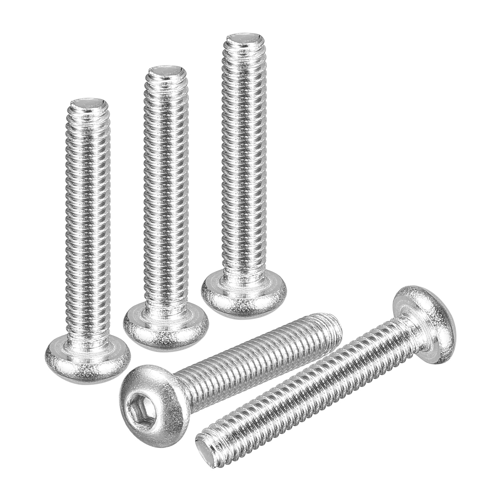 DTGN M2.5-0.45x12mm Button Head Socket Cap Screws - 100Pack - Good for Road Bicycle, Mountain Bike, Auto, Motorcycle - 304 Stainless Steel Whitewashed - Hex Socket Drive Fasteners โ image 1