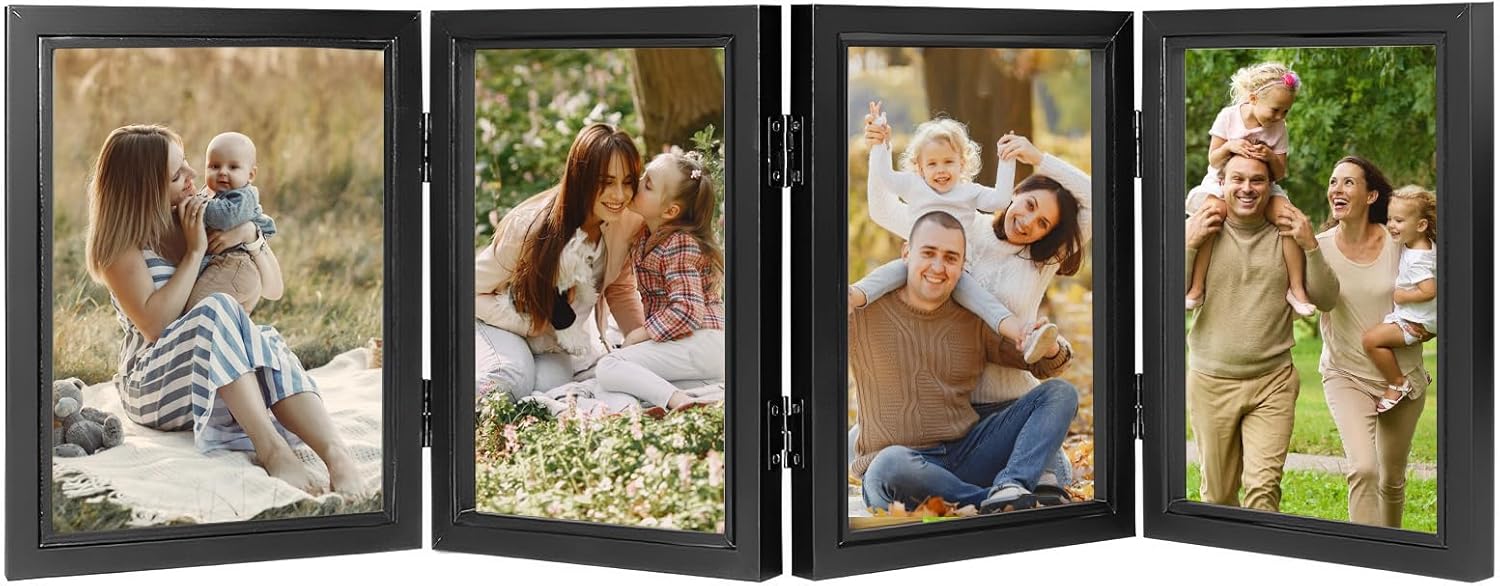 4 Bilderrahmen Collage 13×18 Bilderrahmen Klappbar Schwarz mit Doppelseitigem Display Drehbar Mehrfa… 4 Bilderrahmen Collage 13×18 Bilderrahmen Klappbar Schwarz mit Doppelseitigem Display Drehbar Mehrfa…