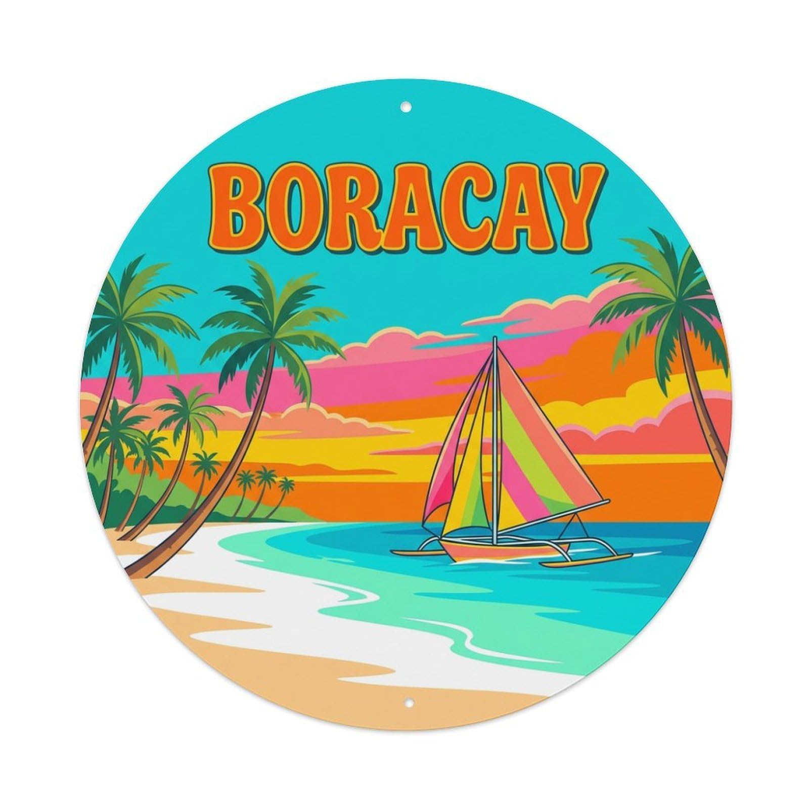 Retro Travel Philippines Boracay Metal Tin Sign