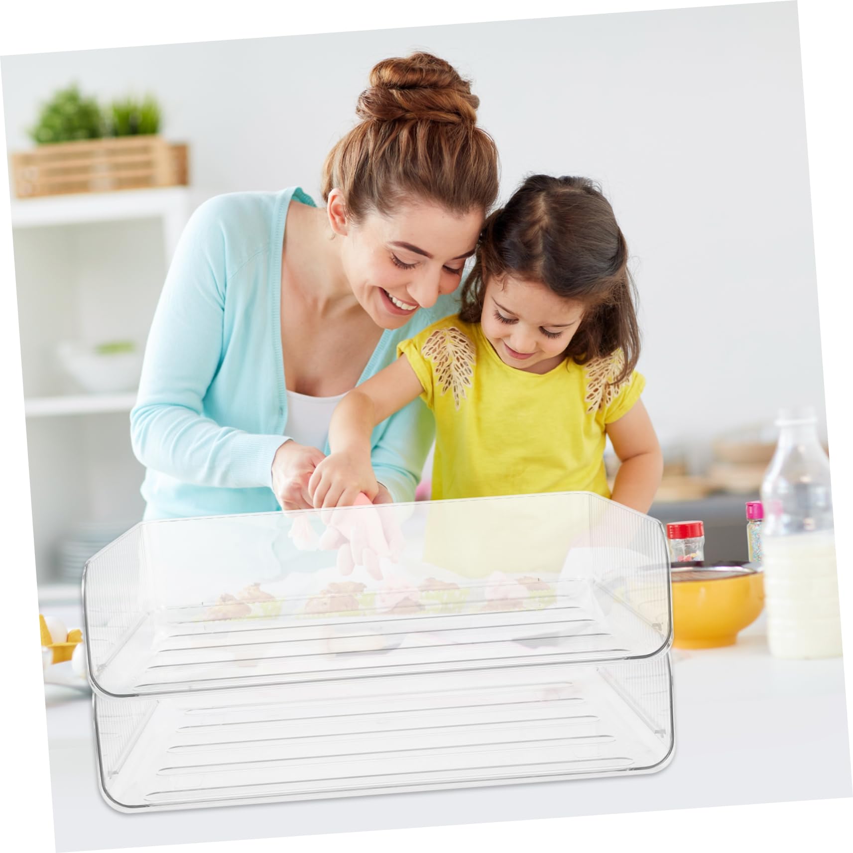 Uonlytech Organizador de Papelería de Escritorio Transparente 2 Piezas