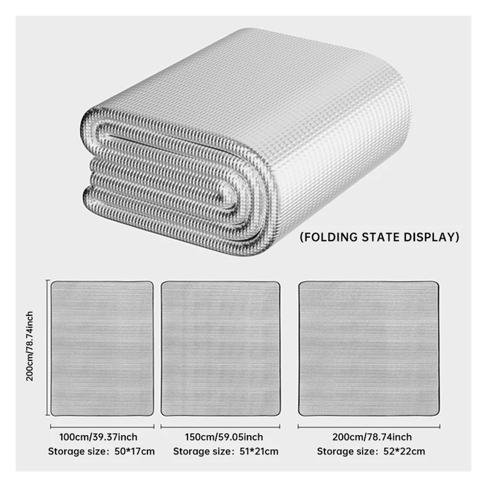 Couverture Pique Nique Tapis de Pique-Nique extérieur résistant à l'humidité, Film Aluminium épais Double Face, Tapis Plage imperméable, Sol Tente Portable, Camping(Thickening 200x200cm)