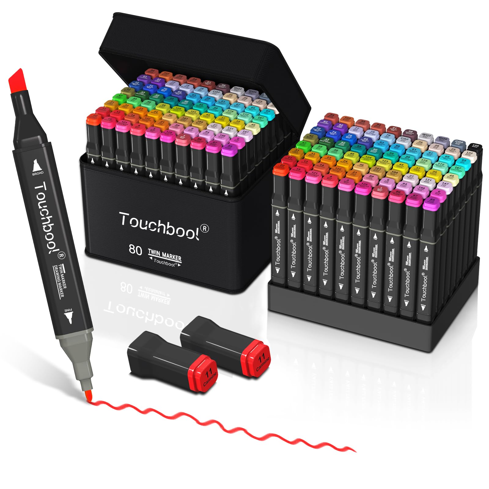 Amazon | Touchbool 80色アルコールマーカー、デュアルチップアート