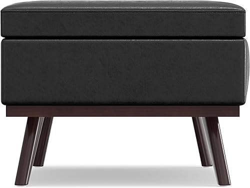 Miniatura 313 de SIMPLIHOME Owen - Bandeja rectangular moderna de mediados de siglo de 34 pulgadas de ancho, otomana pequeña para almacenamiento de mesa auxiliar, en