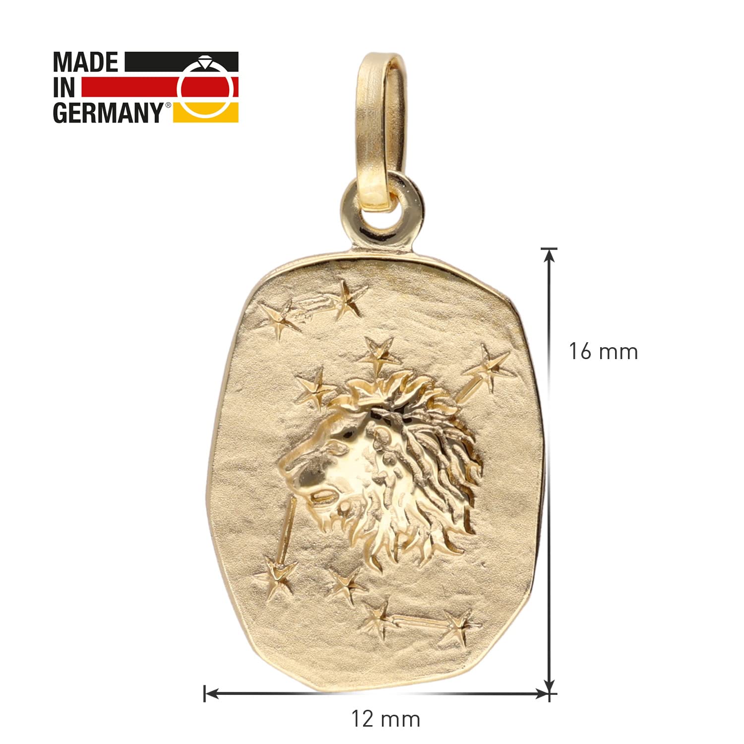 trendor Löwe Sternzeichen Gold 333 / 8K mit vergoldeter Silberkette