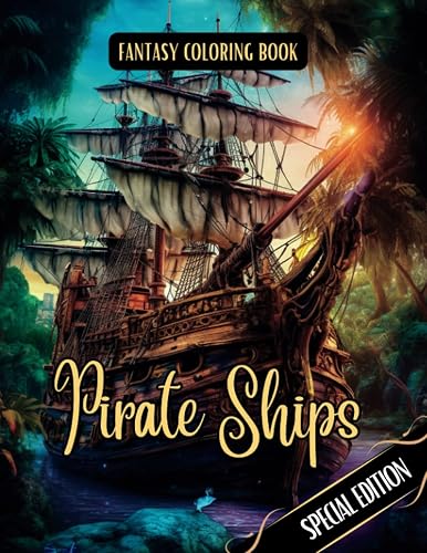 Fantasy Coloring Book Pirate Ships Special Edition: For Men and Women | Pirate Ships Images with White and Black Backgrounds (Pirate Special Edition Coloring Books)